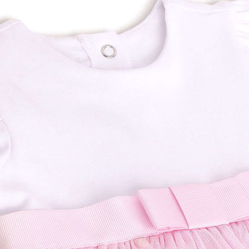 Girls Light Pink Printed Short Sleeve Dress image number 2